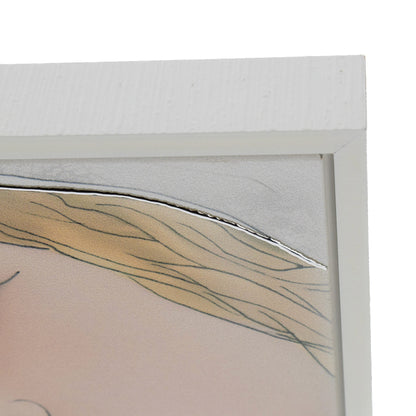 Quadro Madonna con Bambino con decorazioni argentate in rilievo. Dimensioni 40x40 cm