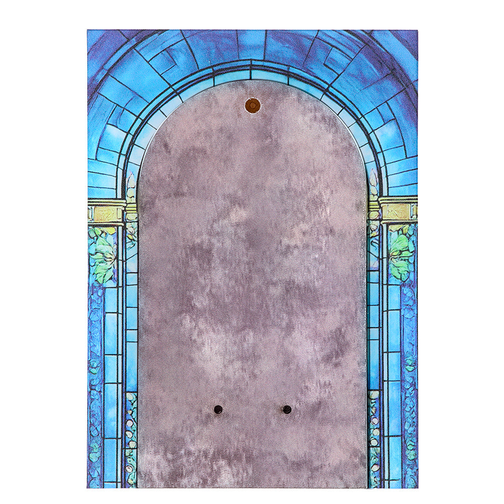 Quadro Sacra Famiglia in vetro – Immagine sacra da tavolo o da appendere con basetta – 13 × 18 cm
