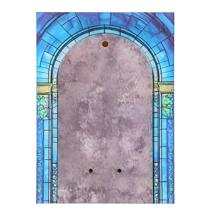 Quadro Sacra Famiglia in vetro – Immagine sacra da tavolo o da appendere con basetta – 13 × 18 cm