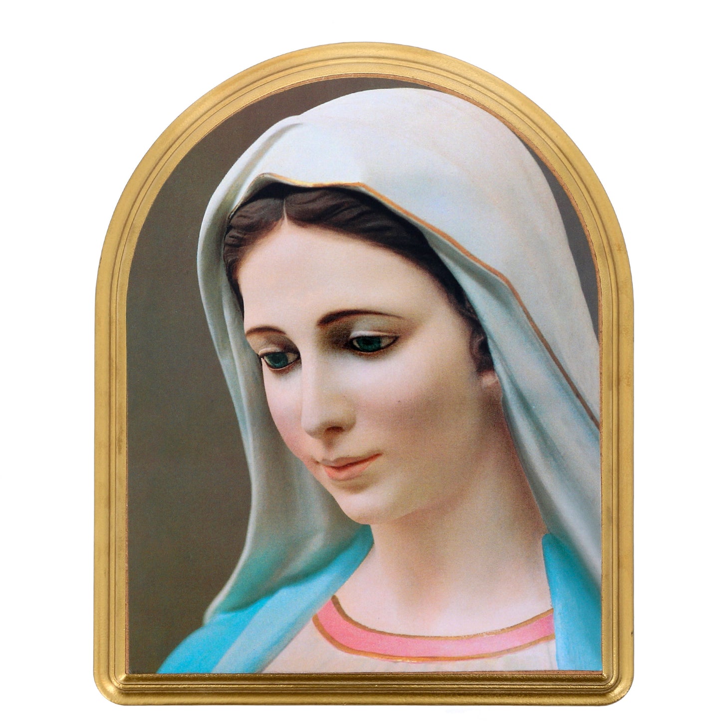 Quadro in legno con raffigurazione Immacolata. Dimensioni 22x27 cm