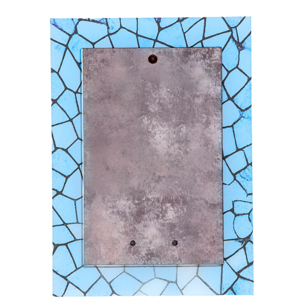 Quadro Madonna di Medjugorje in vetro – Immagine sacra da tavolo o da appendere con basetta – 13 × 18 cm
