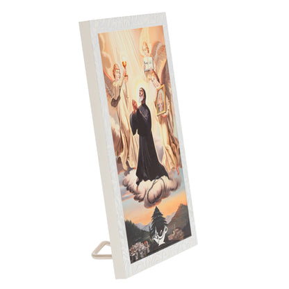 Quadro San Charbel in Legno e Foglia Argento - 9x13,5 cm