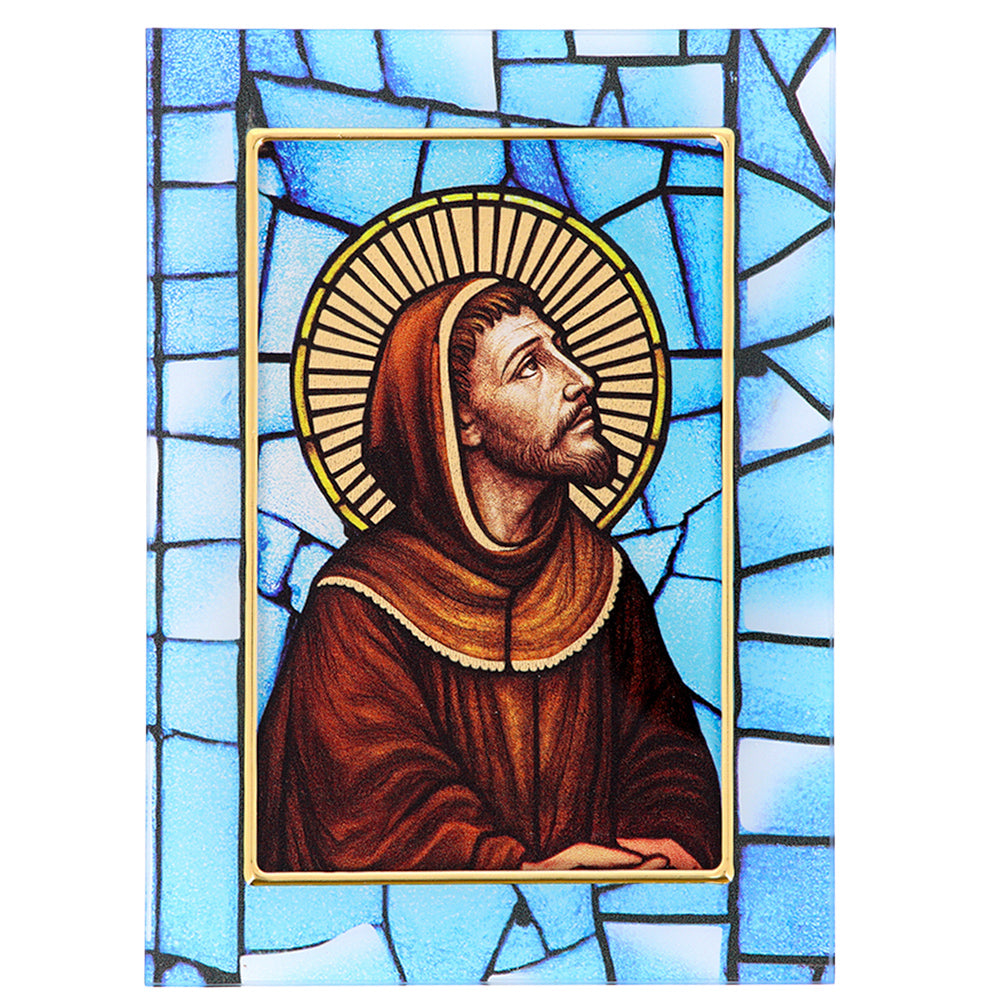 Quadro in vetro 13×18 cm con San Francesco