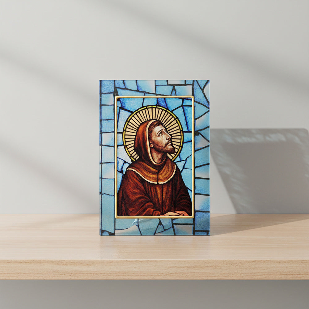 Quadro in vetro 13×18 cm con San Francesco