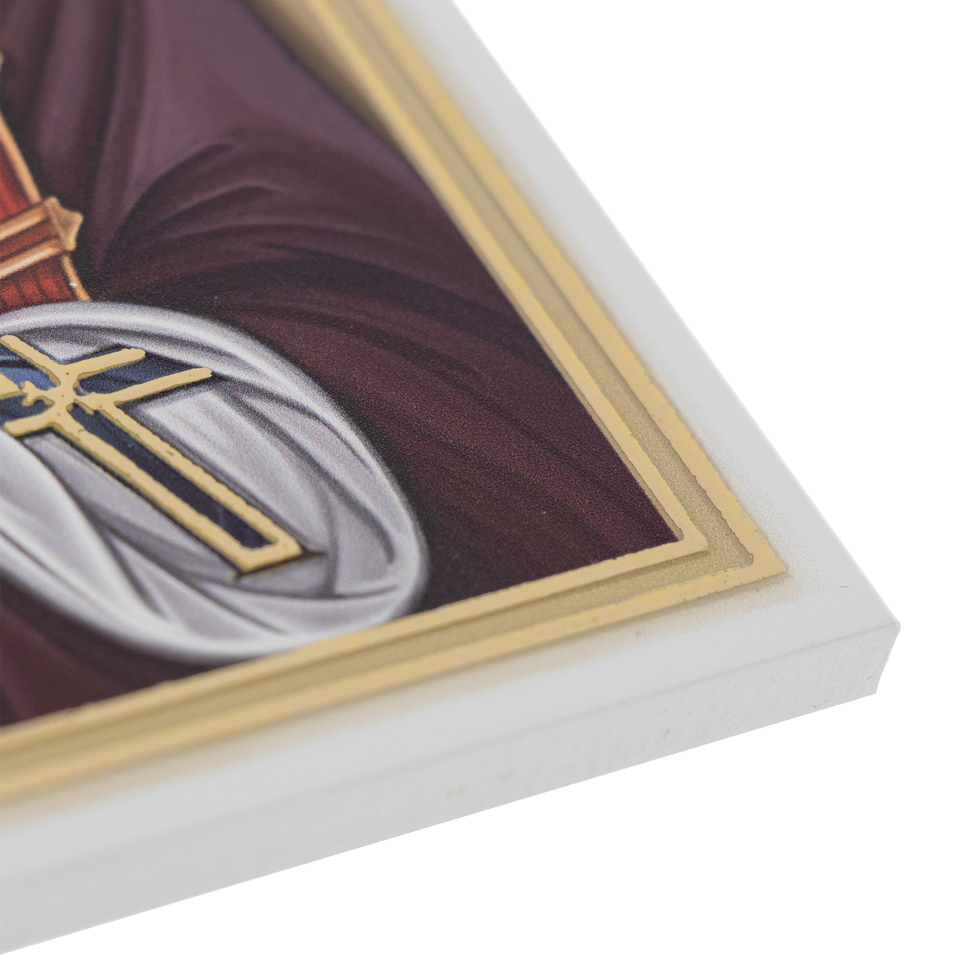 Quadro San Nicola in legno e dettagli in foglia oro. Dimensioni 11,5x17,5 cm