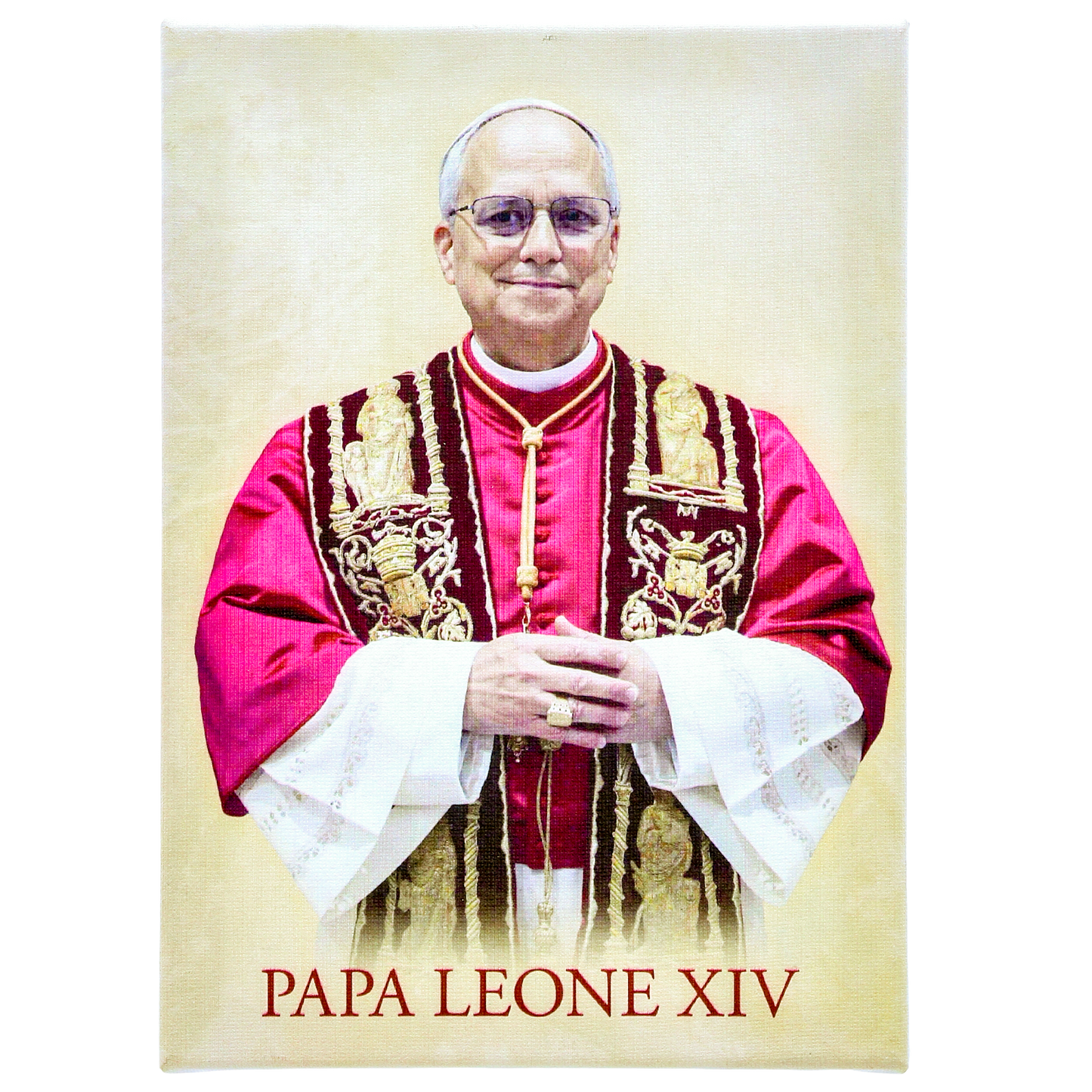 Quadro Tela Papa Leone XIV. Dimensioni 13x18 cm