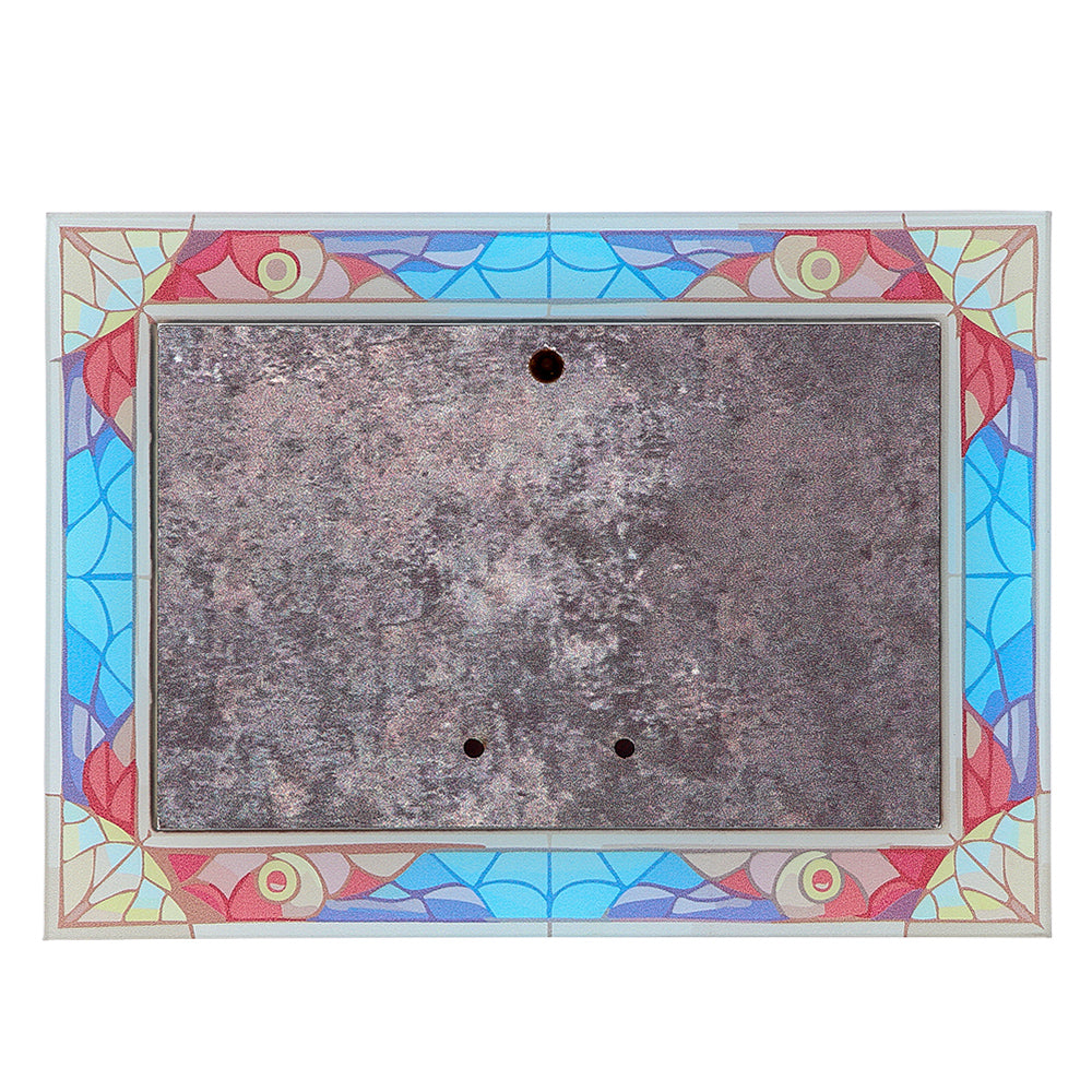 Quadro Ultima Cena in vetro – Immagine sacra da tavolo o da appendere con basetta – 18 × 13 cm