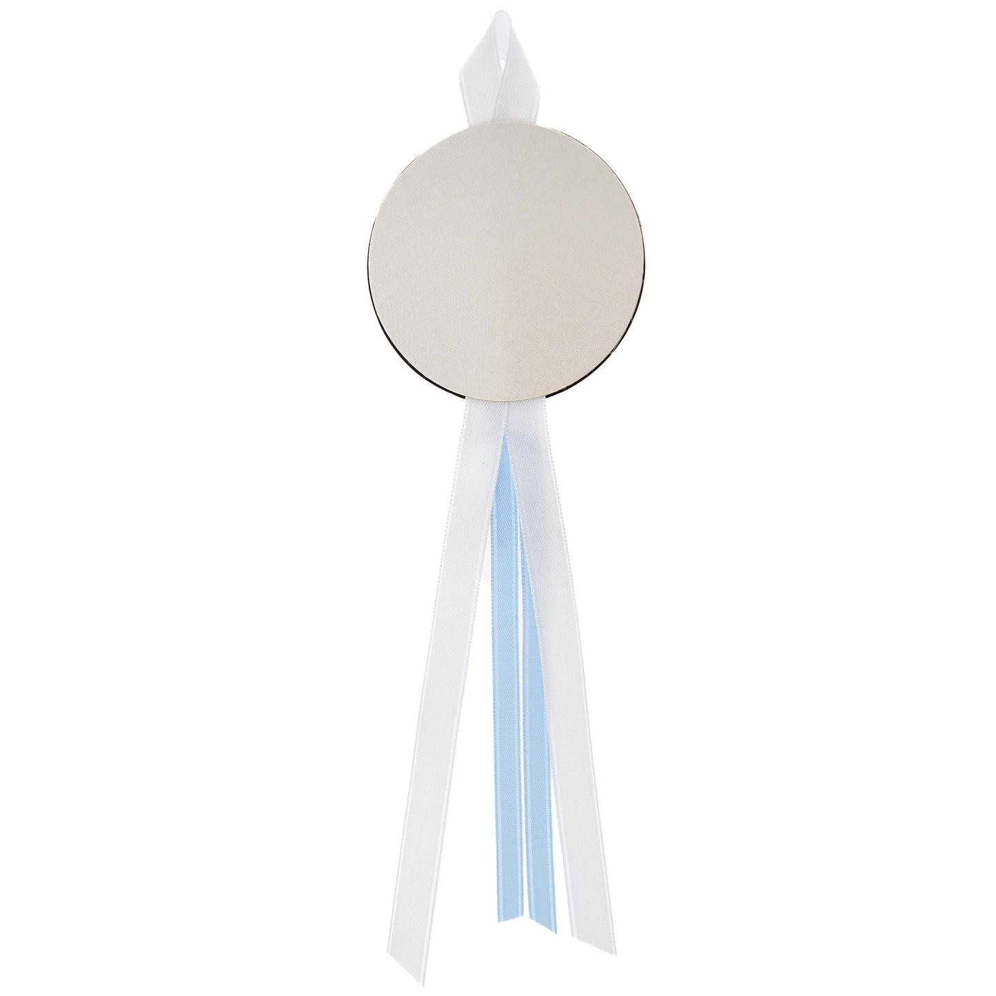 Capoculla Angelo Custode con dettagli oro con nastrino abbinato. Diam. 6,7 cm
