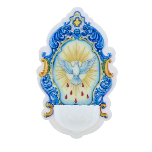 Magnete effetto maiolica – Ricordo bomboniera Cresima. Dimensioni 4,5x6,5 cm