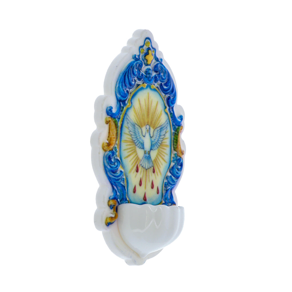Magnete effetto maiolica – Ricordo bomboniera Cresima. Dimensioni 4,5x6,5 cm