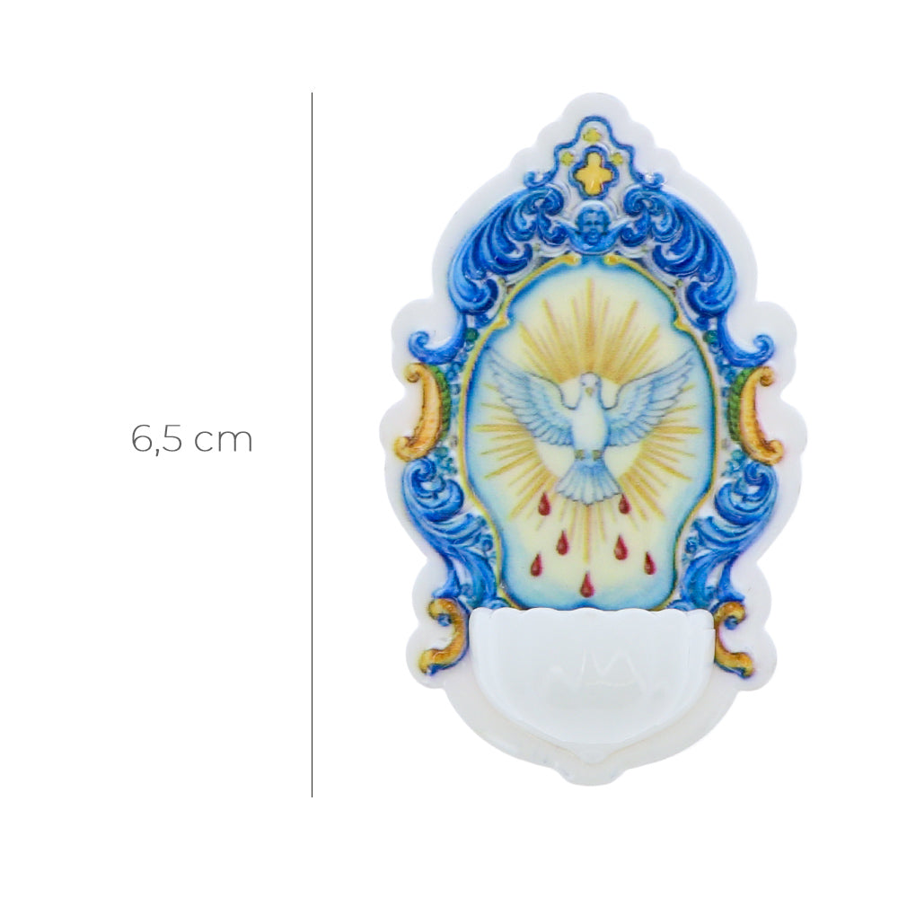 Magnete effetto maiolica – Ricordo bomboniera Cresima. Dimensioni 4,5x6,5 cm