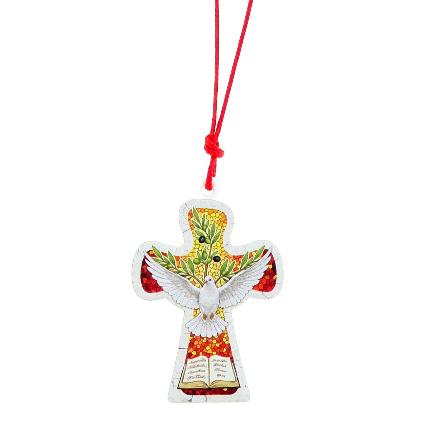 Ciondolo Santa Cresima con Colomba e Cartoncino – 10×12 cm