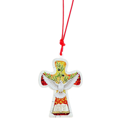 Ciondolo Santa Cresima con Colomba e Cartoncino – 10×12 cm