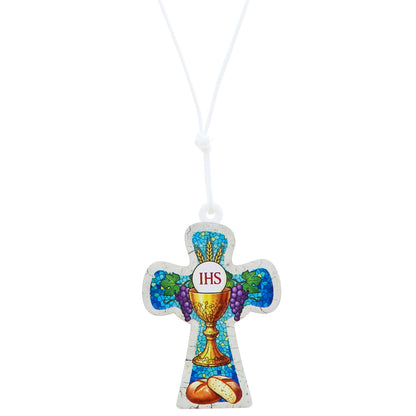 Ciondolo Prima Comunione con Calice IHS e Cartoncino – 10×12 cm