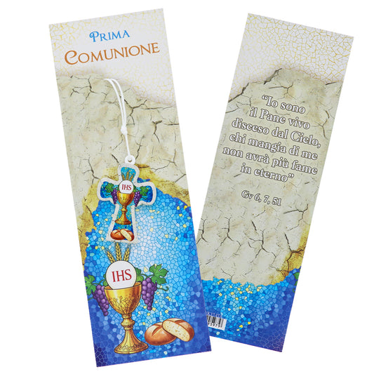 Ciondolo Prima Comunione con Calice IHS e Cartoncino – 10×12 cm