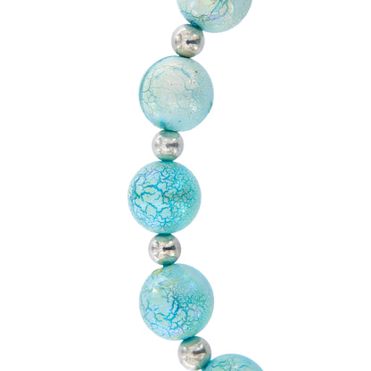 Decina da muro azzurra con angelo pendente in acciaio 5,5x22 cm