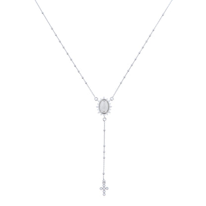 Collana Rosario Madonnas, Miracolosa con zirconi, argento 925