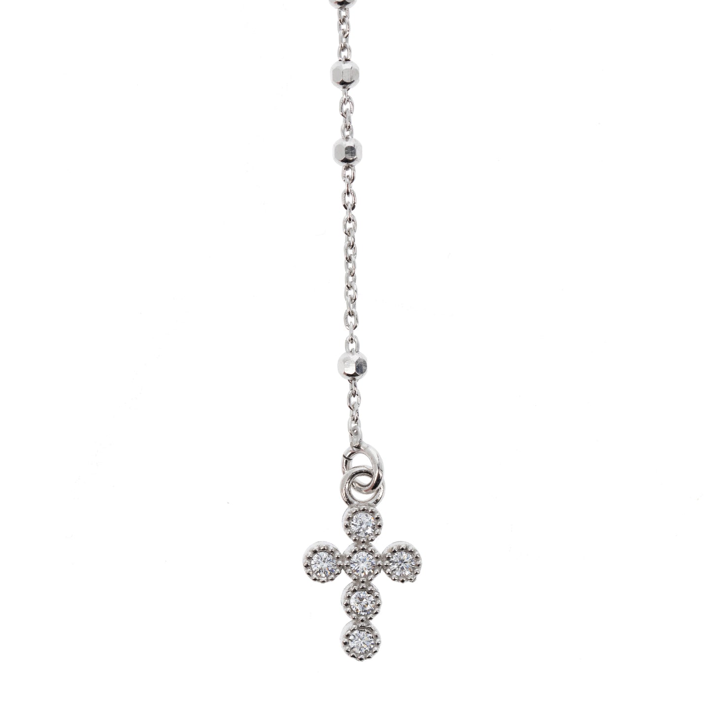 Collana Rosario Madonnas, Miracolosa con zirconi, argento 925