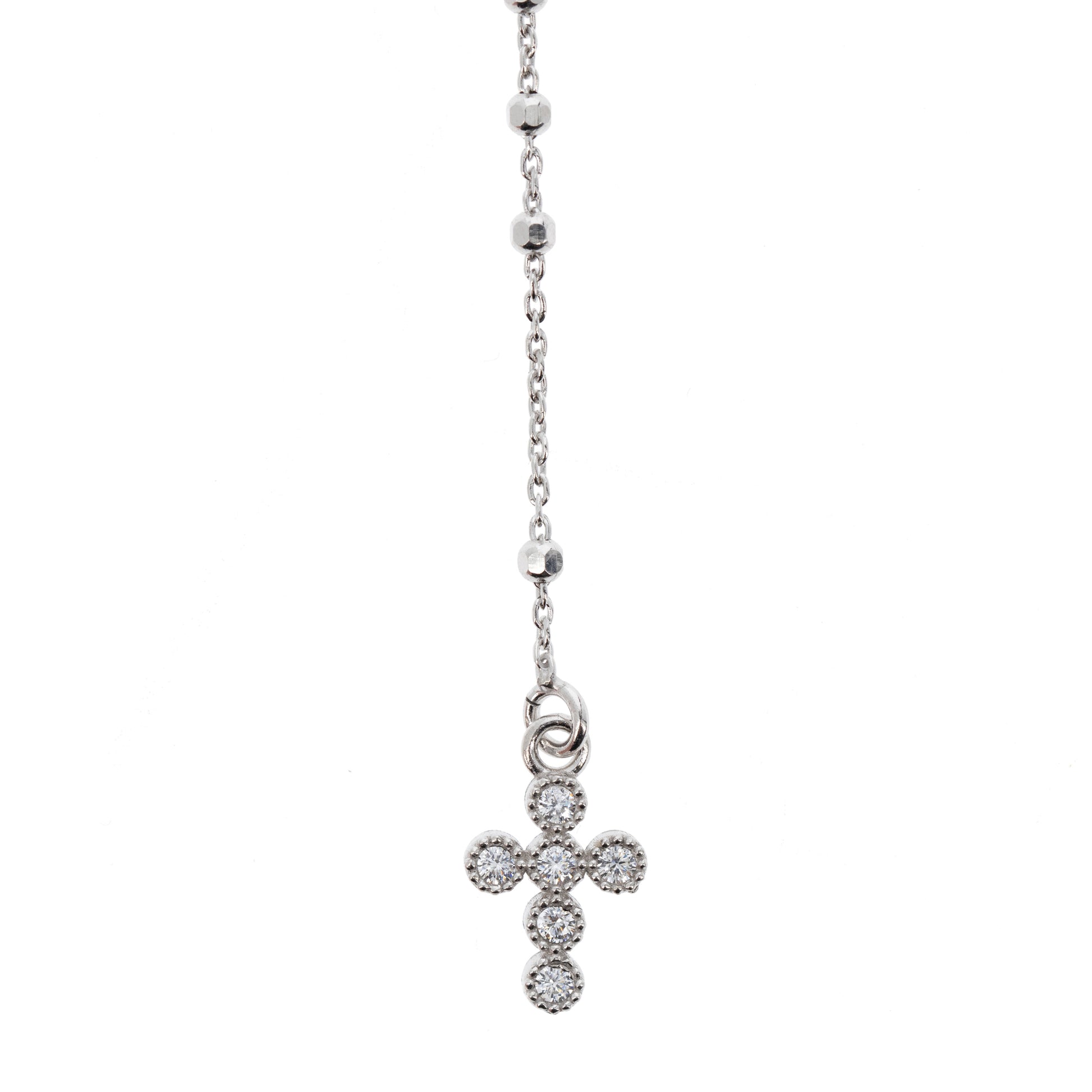 Collana Rosario Madonnas, Miracolosa con zirconi, argento 925