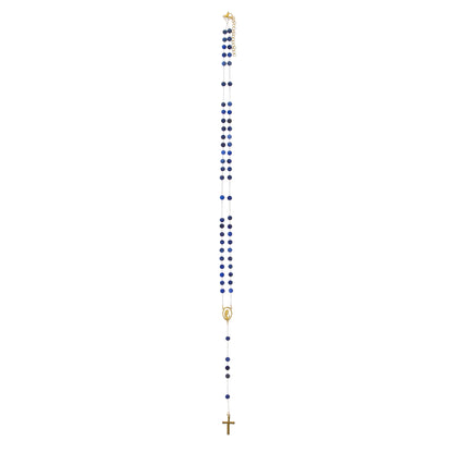 Rosario acciaio inox sodalite dorato