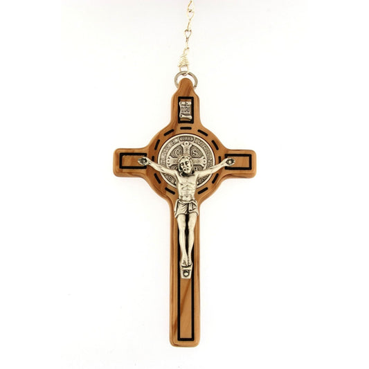 Rosario capoletto San Benedetto in legno d'ulivo,  grani  2,2 cm