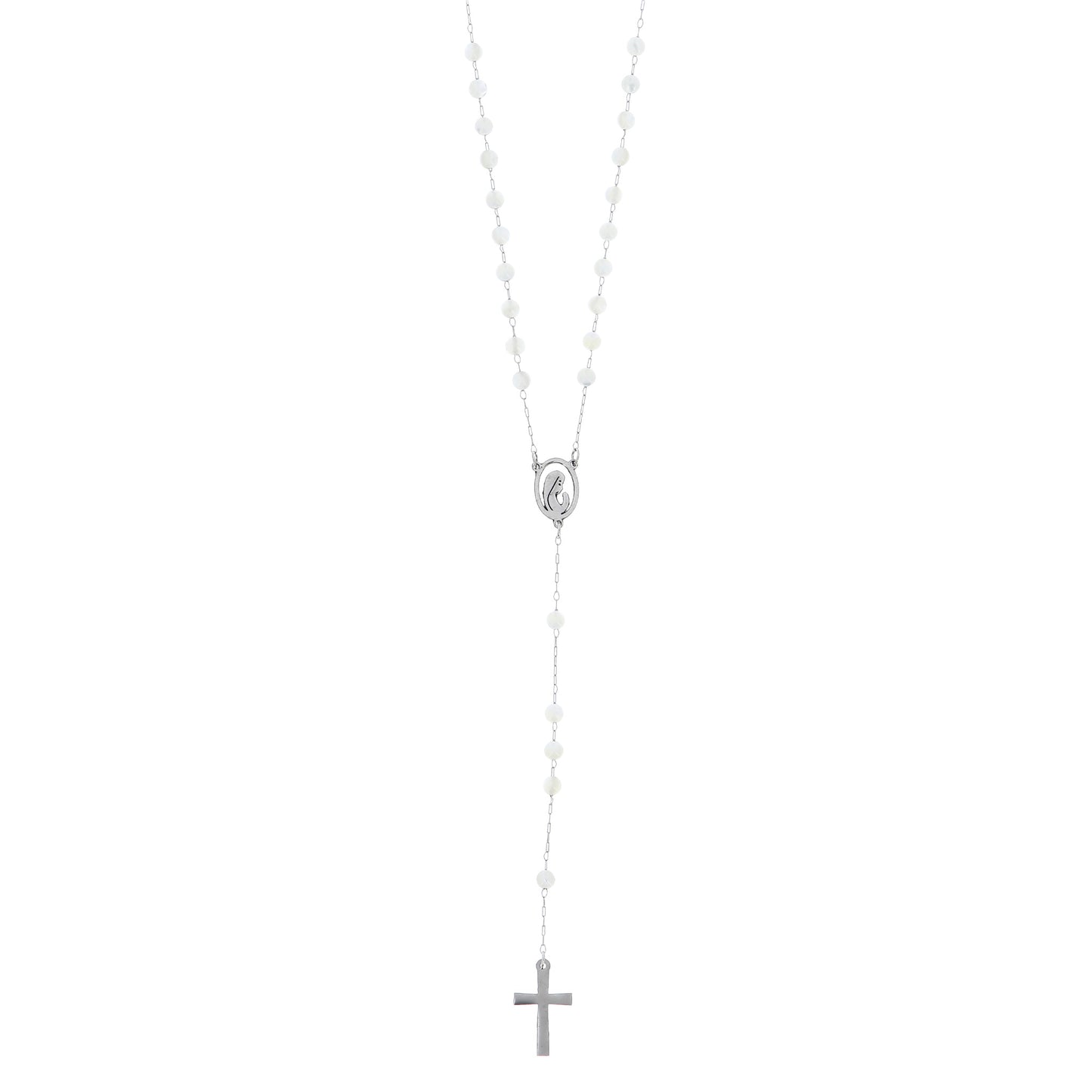 Rosario acciaio madre perla