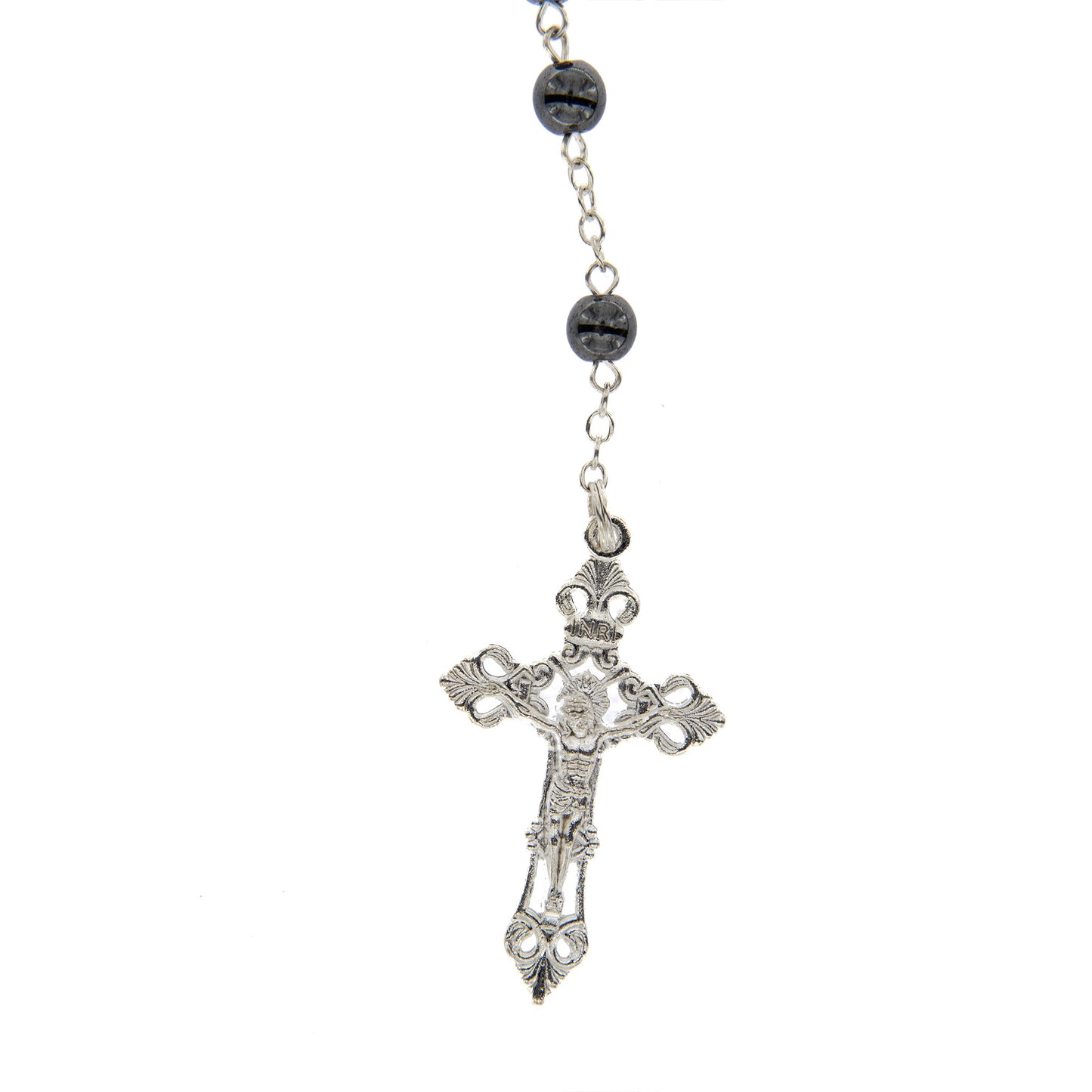 Corona grani in pietra dura Ematite 6 mm