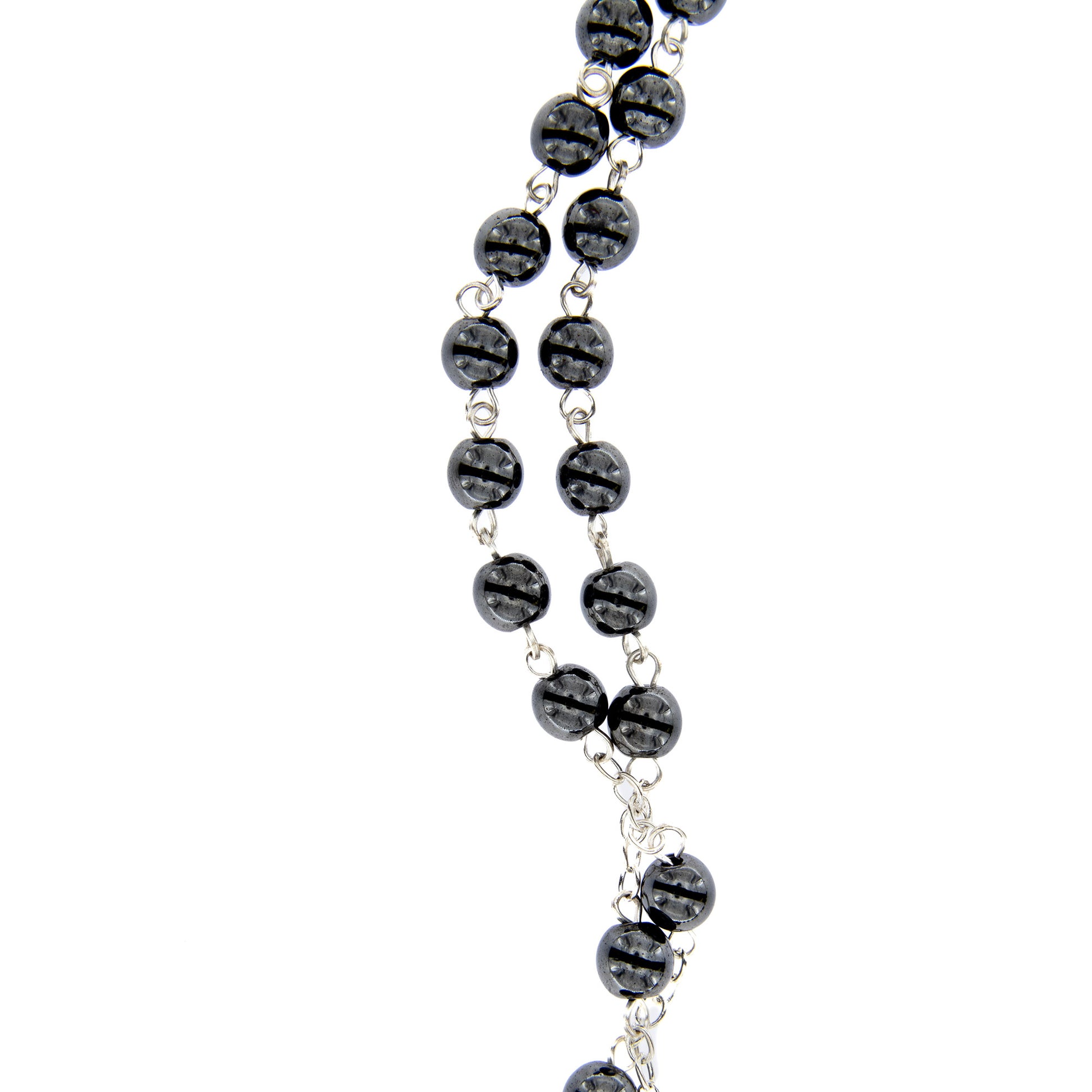 Corona grani in pietra dura Ematite 6 mm