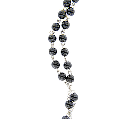 Corona grani in pietra dura Ematite 6 mm
