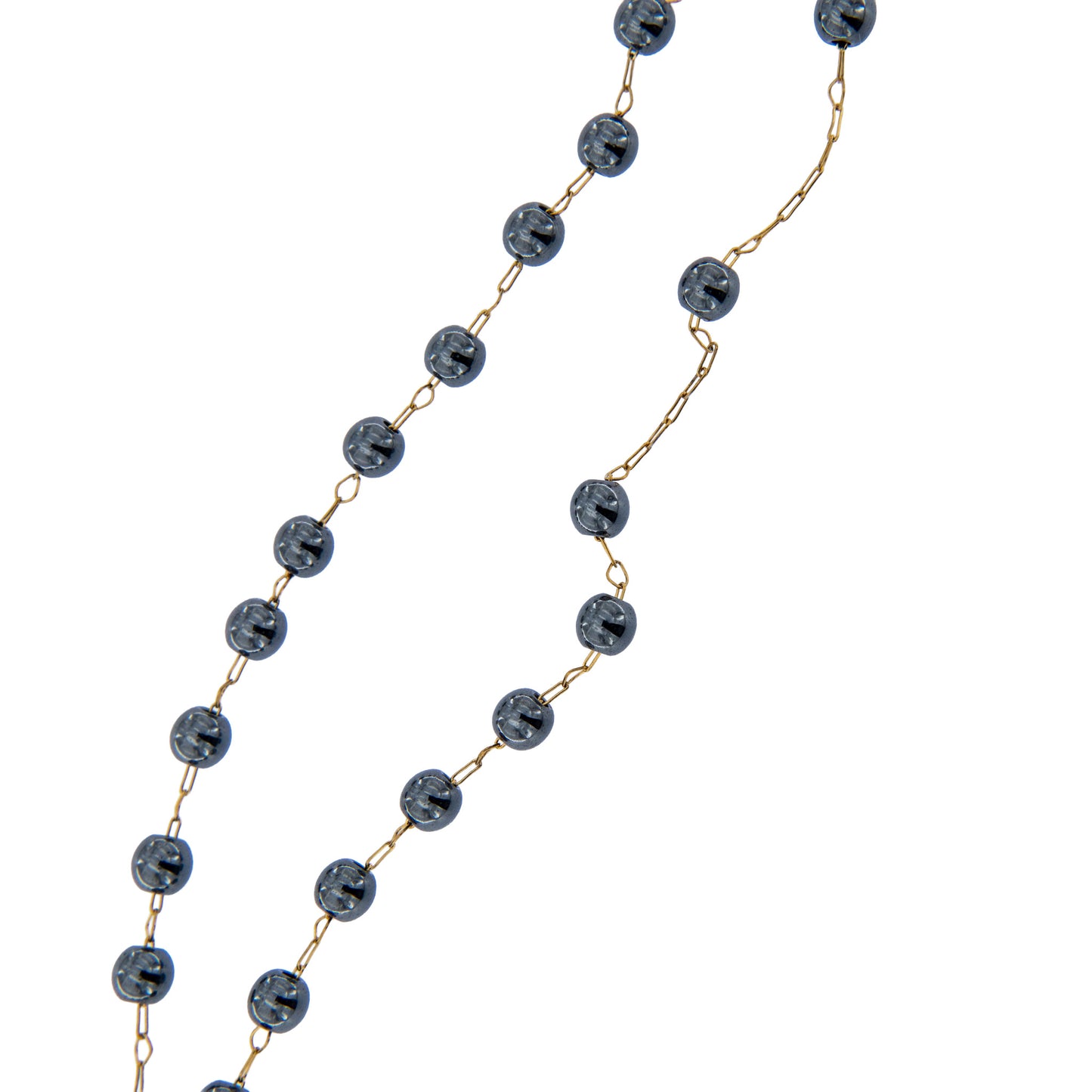 Rosario in acciaio inox ematite color oro