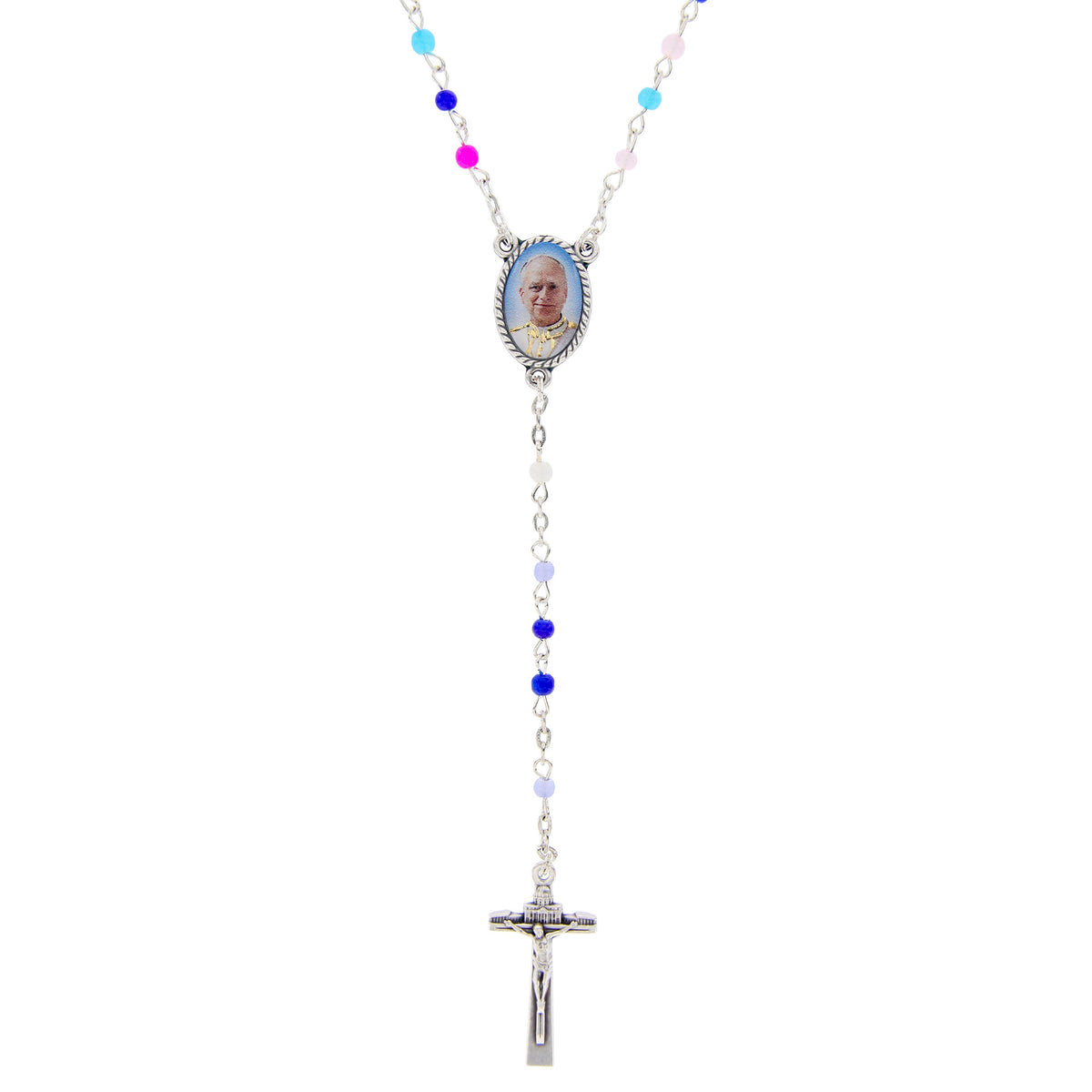 Rosario Corona con Grani Colorati Papa Leone XIV
