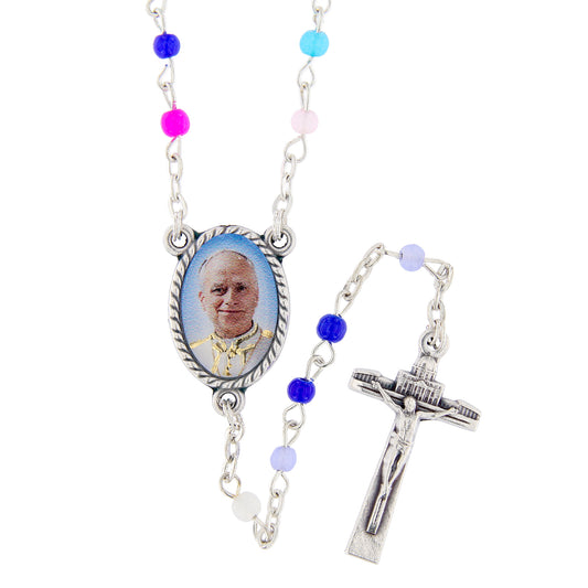 Rosario Corona con Grani Colorati Papa Leone XIV