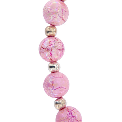 Decina da muro rosa con angelo pendente in acciaio 5,5x22 cm