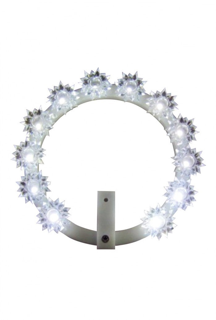 Stellario in plexiglass 12 stelle con led bianchi. Diametro 24 cm