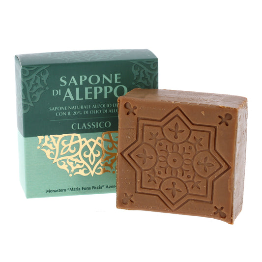 Sapone di Aleppo dal monastero trappista Fons Pacis, Siria. Confezione da 120 gr