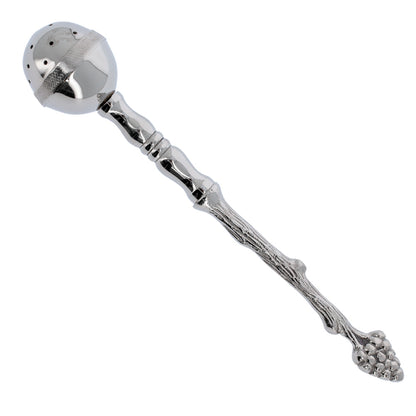 Secchiello con aspersorio per acqua benedetta in ottone nichelato – Articolo liturgico per benedizioni – Altezza 35,5 cm