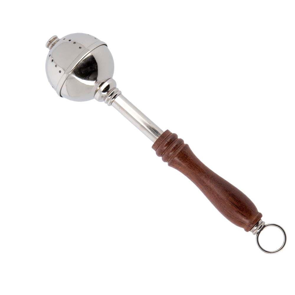 Secchiello con aspersorio per acqua benedetta in ottone nichelato – Articolo liturgico per benedizioni –Altezza 30 cm