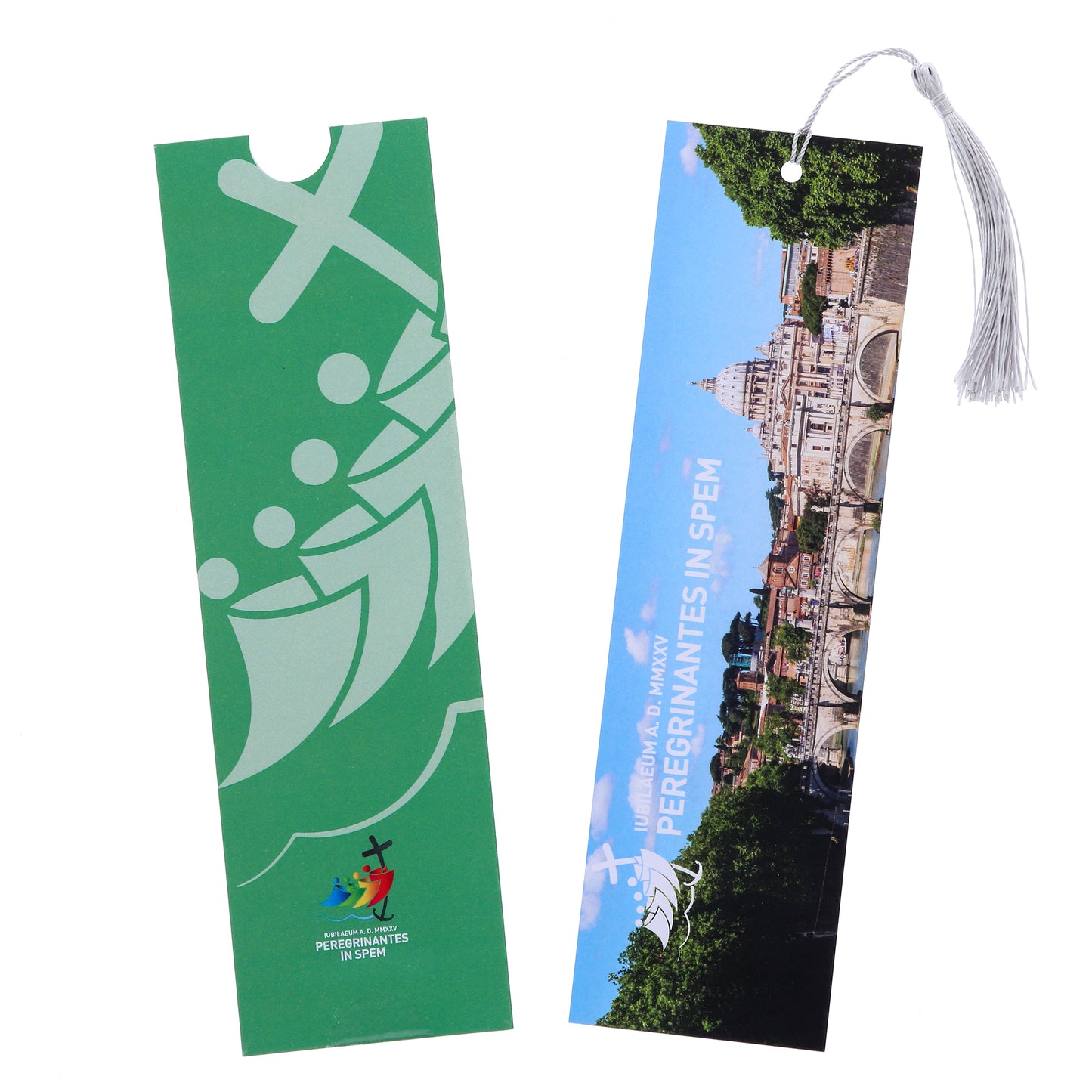 Segnalibro in carta, con grafiche Giubileo 2025. Dimensioni 22x6,5 cm