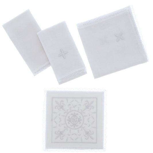 Servizio Messa Lino IHS Bianco | Corredo d'Altare