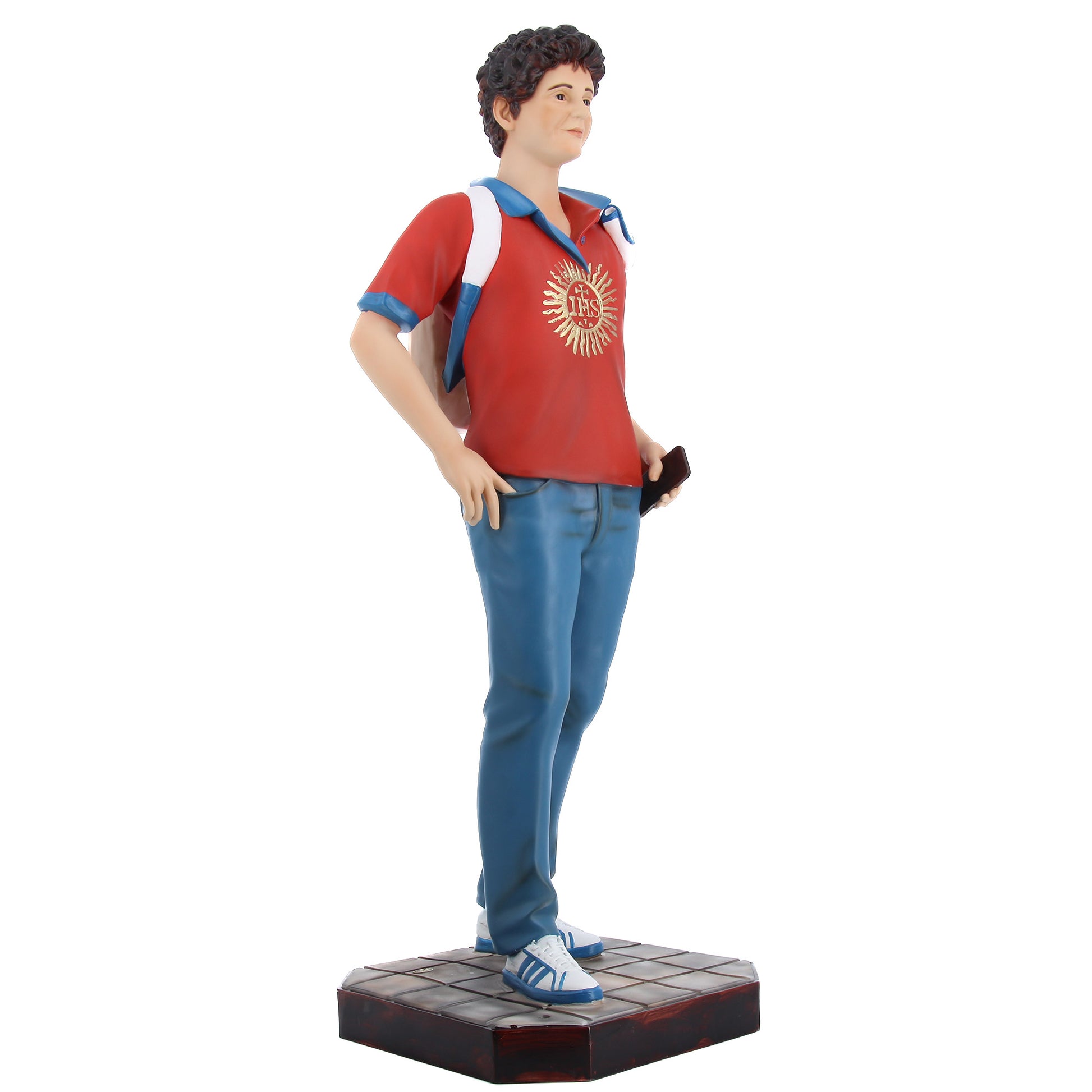 Statua Carlo Acutis in resina vuota. Altezza 100 cm