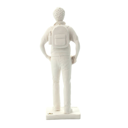 Statua san Carlo Acutis, in polvere di marmo bianca. Altezza 15 cm