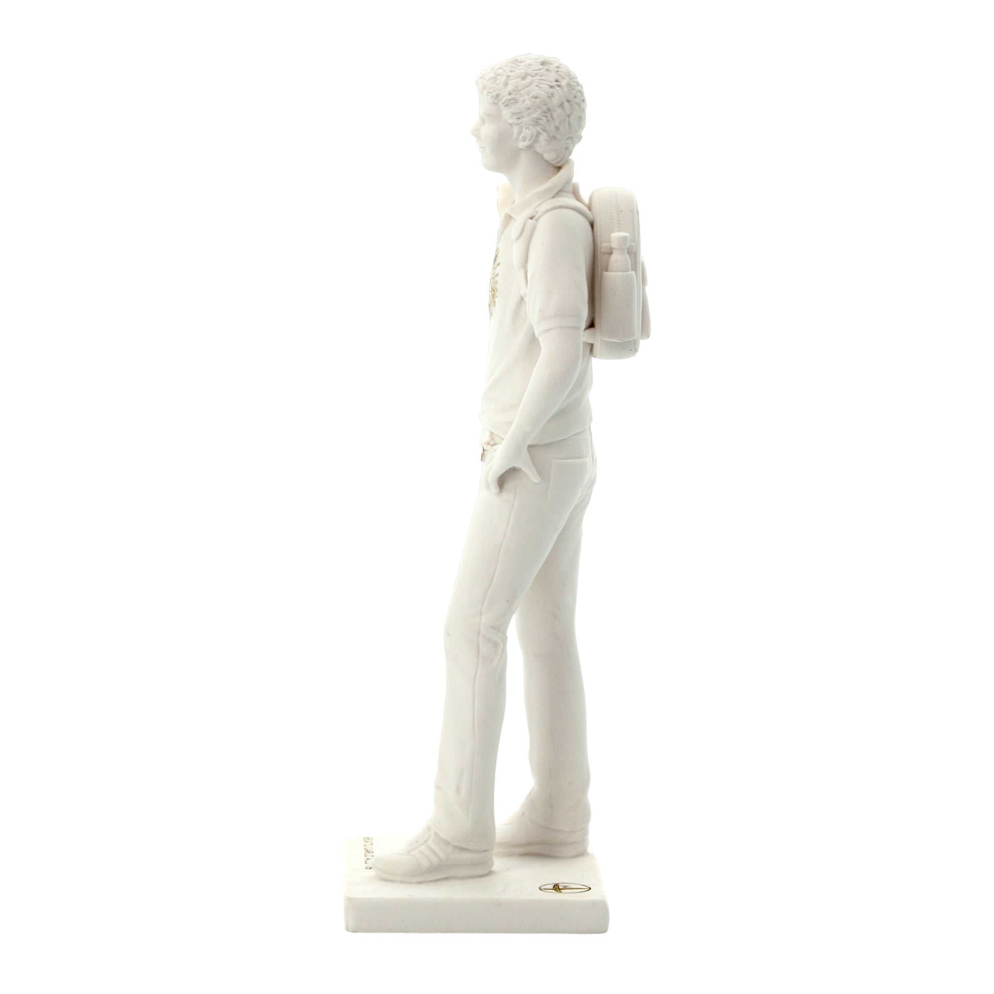 Statua san Carlo Acutis, in polvere di marmo bianca. Altezza 15 cm