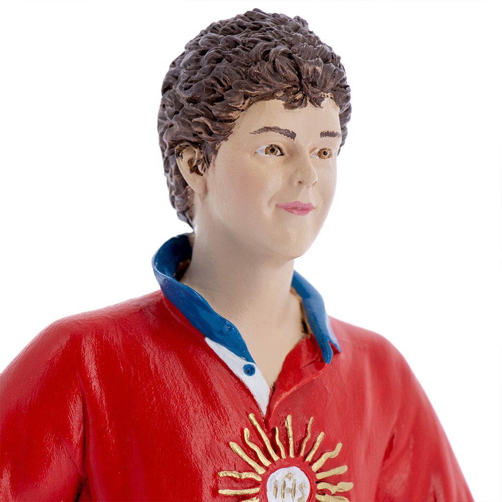 Statua Carlo Acutis in polvere di marmo colorata. Altezza 37 cm