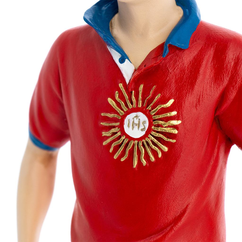 Statua Carlo Acutis in polvere di marmo colorata. Altezza 37 cm