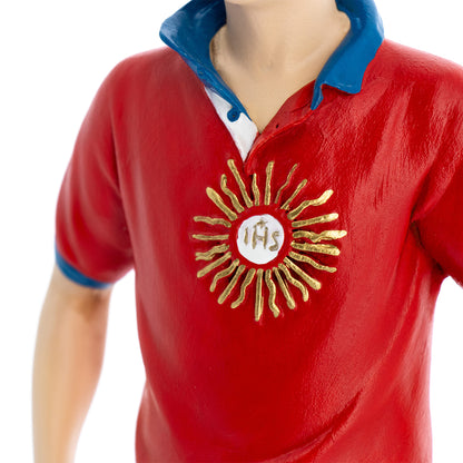 Statua Carlo Acutis in polvere di marmo colorata. Altezza 37 cm