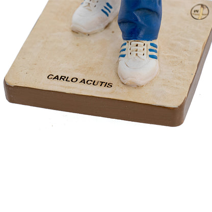 Statua Carlo Acutis in polvere di marmo colorata. Altezza 37 cm