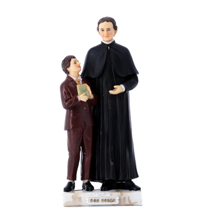Statua Don Bosco e Domenico Savio in resina. Altezza 20 cm
