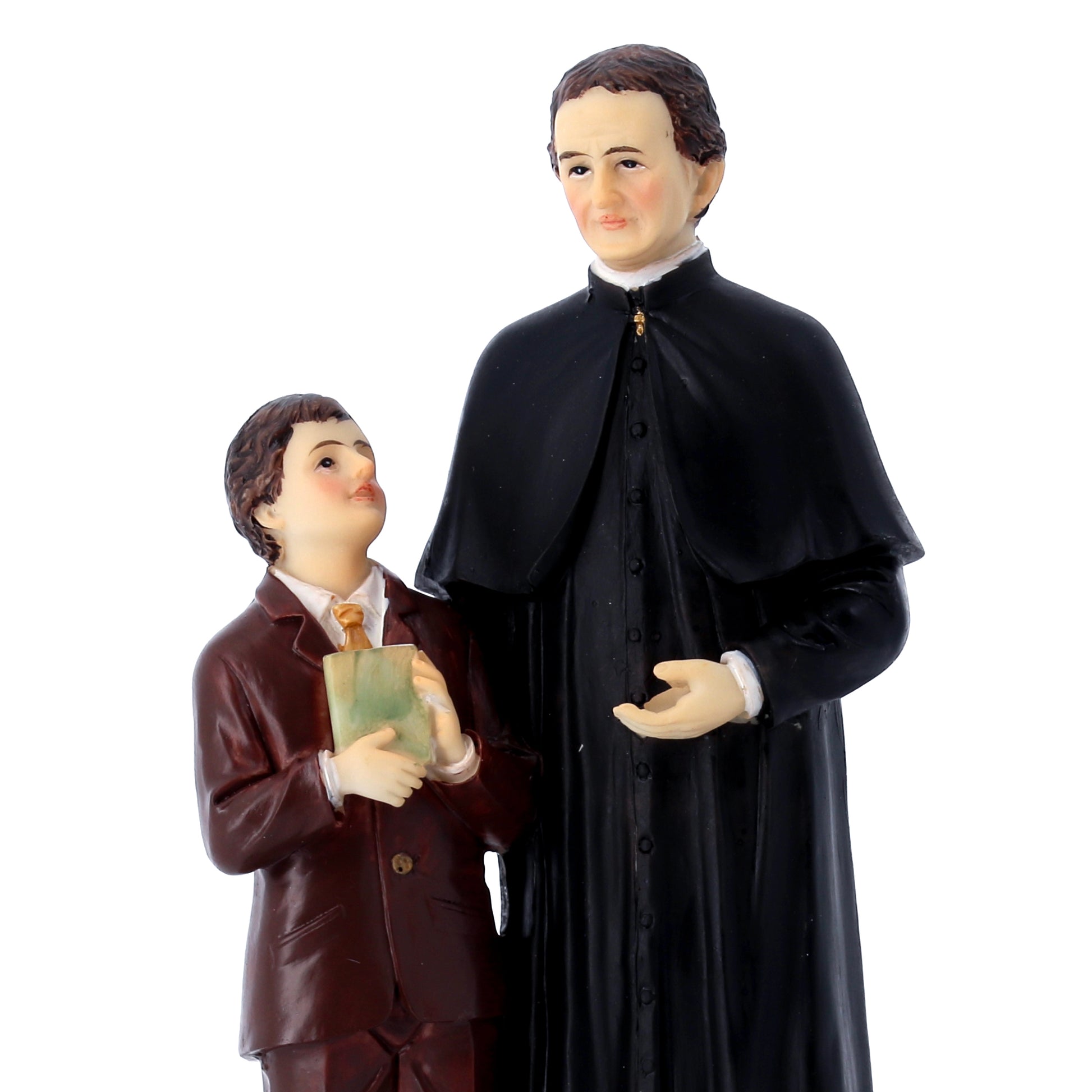 Statua Don Bosco e Domenico Savio in resina. Altezza 20 cm
