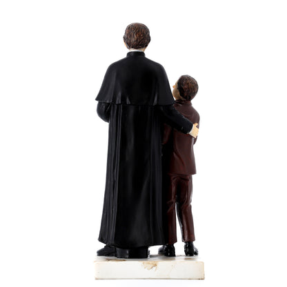 Statua Don Bosco e Domenico Savio in resina. Altezza 20 cm
