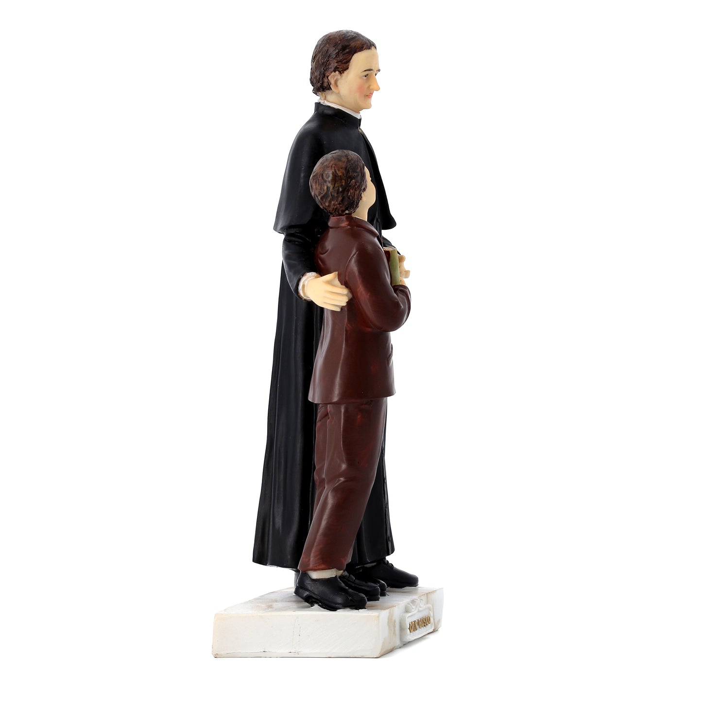 Statua Don Bosco e Domenico Savio in resina. Altezza 20 cm

